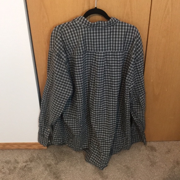Mens plus size plaid button up long sleeve shirt - Picture 3 of 3